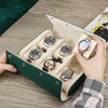 Rouleau de montre en cuir véritable à 6 fentes, étui de voyage, pochette de rangement pour montre