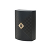 Boîte à parfum à double porte en forme d'arche en MDF exquise avec plaque de logo ornée