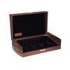 Coffret de parfum en bois enveloppé de cuir à 4 fentes vintage pour les collectionneurs